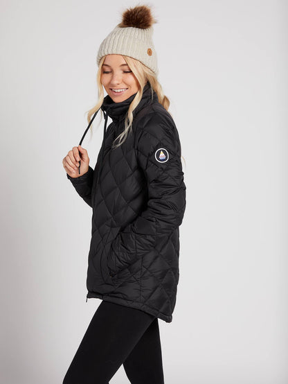 Womens Skies Down Insulator - Black Floral Print