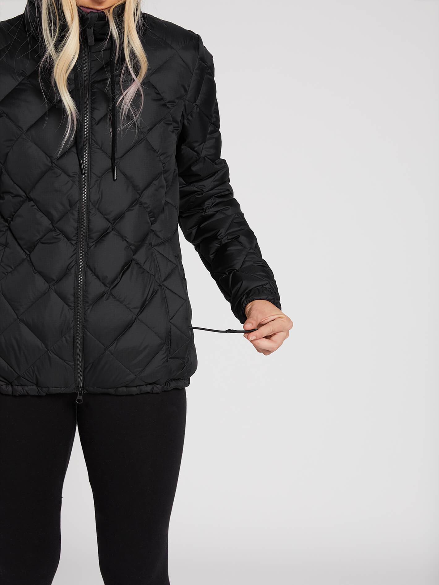 Womens Skies Down Insulator - Black Floral Print