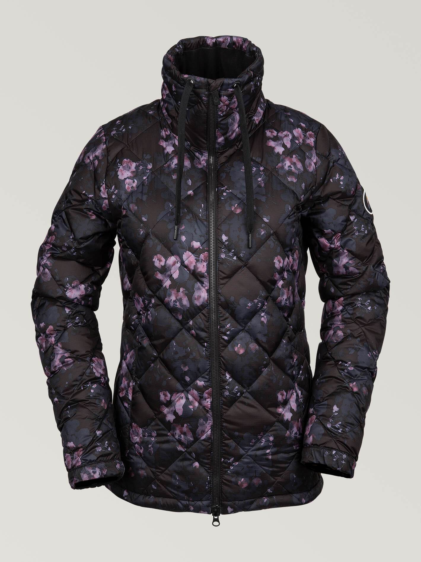 Womens Skies Down Insulator - Black Floral Print