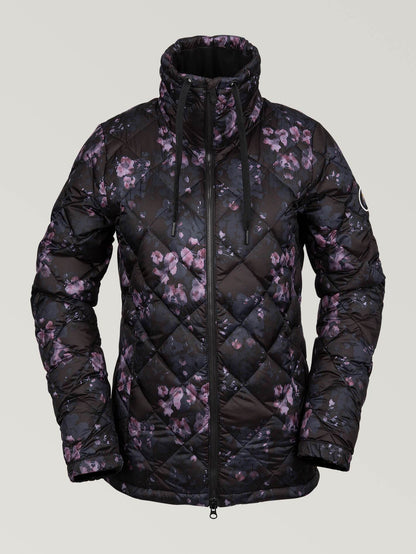 Womens Skies Down Insulator - Black Floral Print