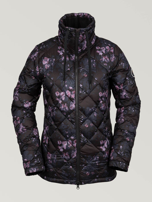 Womens Skies Down Insulator - Black Floral Print