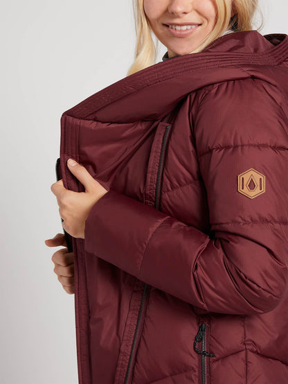 Womens Structure Puff Jacket - Scarlet
