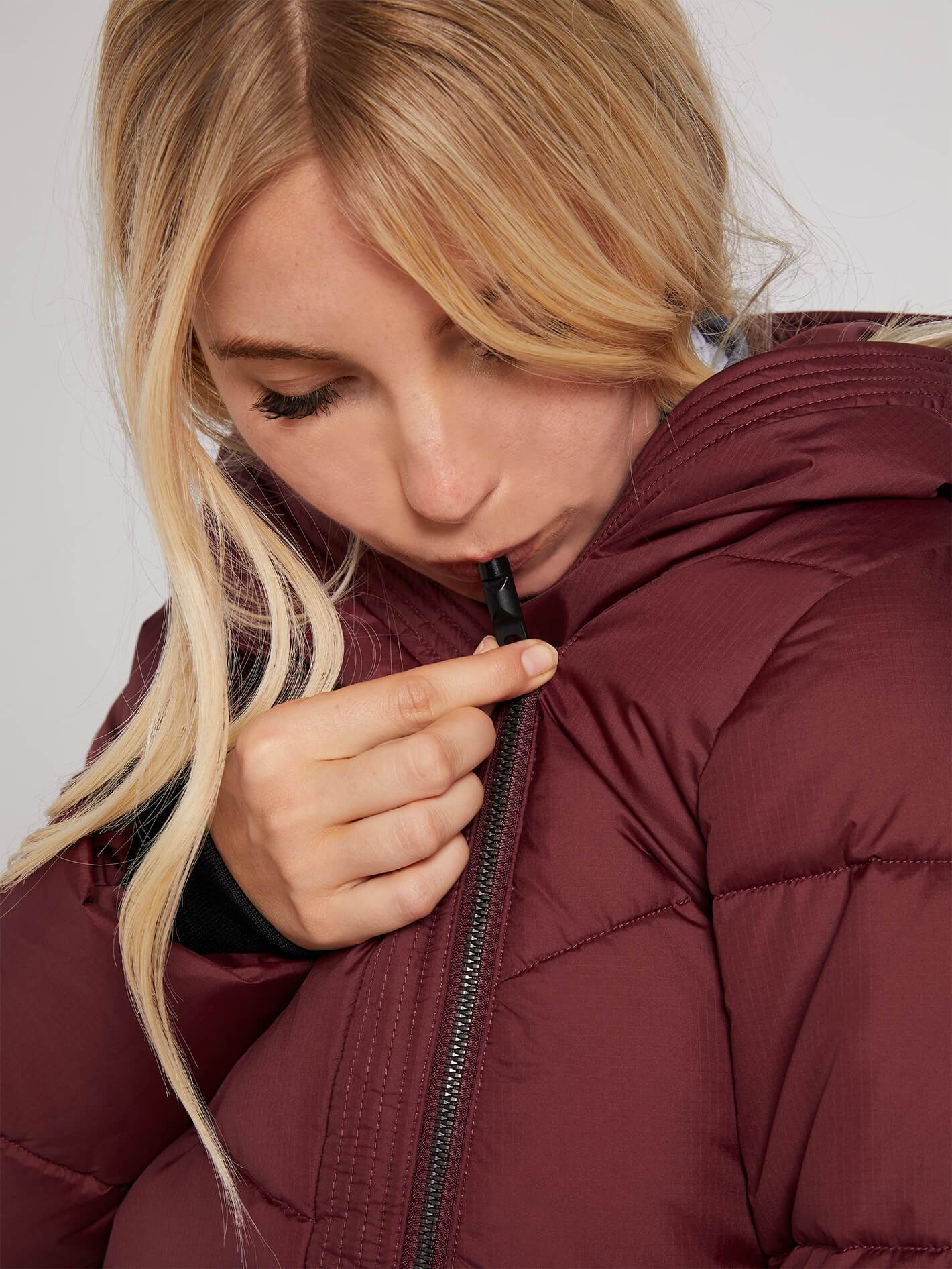Womens Structure Puff Jacket - Scarlet