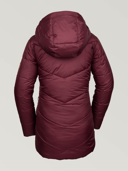 Womens Structure Puff Jacket - Scarlet