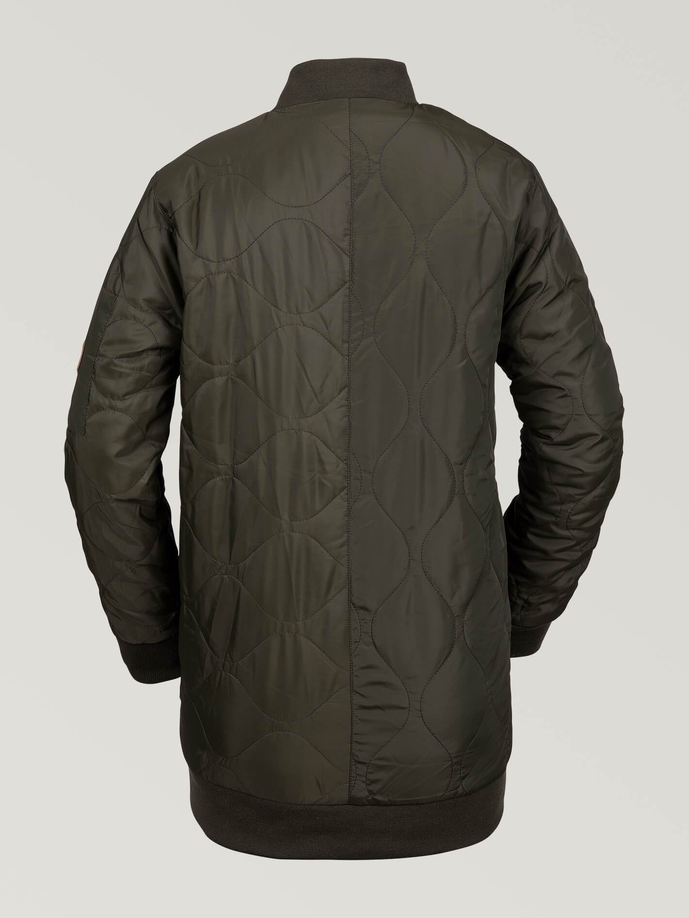 Womens Longline Bomber Jacket - Forest