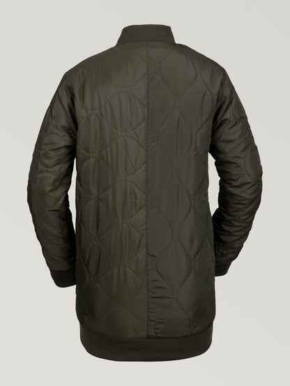Womens Longline Bomber Jacket - Forest