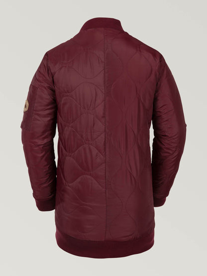 Womens Longline Bomber Jacket - Scarlet