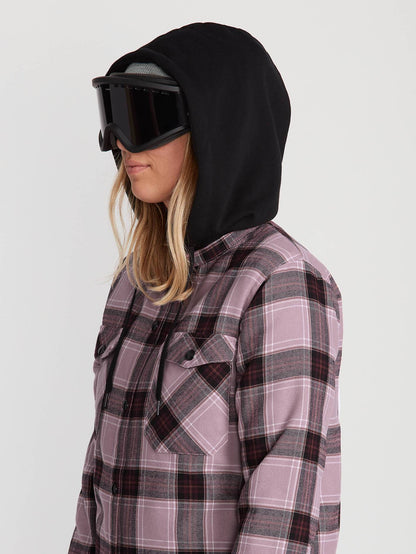 Womens Hooded Flannel Jacket - Purple Haze