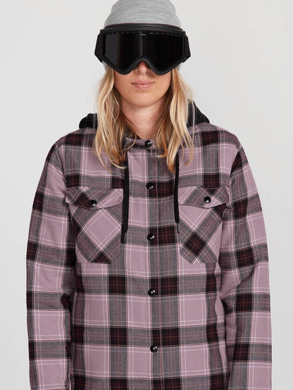 Womens Hooded Flannel Jacket - Purple Haze