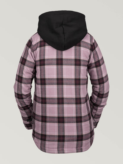 Womens Hooded Flannel Jacket - Purple Haze