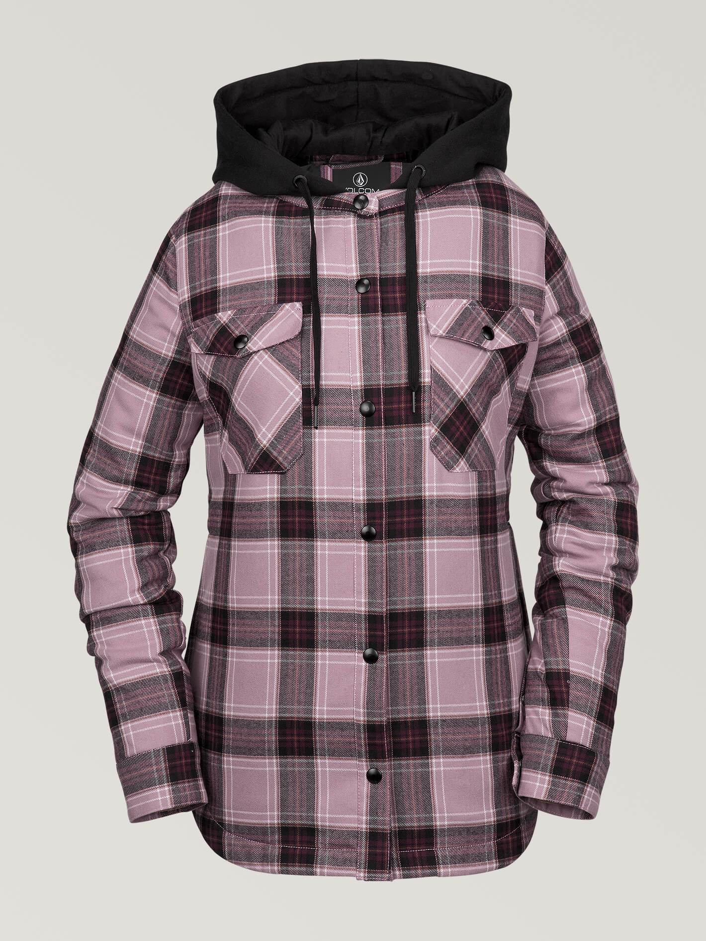 Womens Hooded Flannel Jacket - Purple Haze