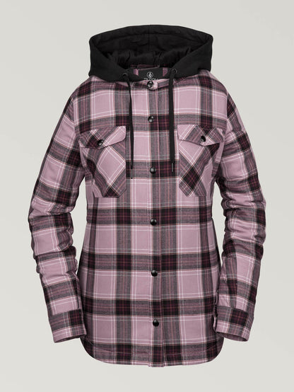 Womens Hooded Flannel Jacket - Purple Haze