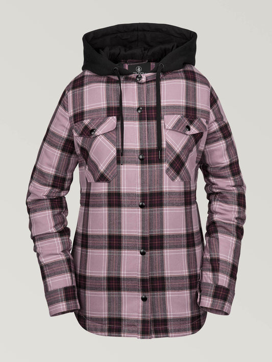 Womens Hooded Flannel Jacket - Purple Haze