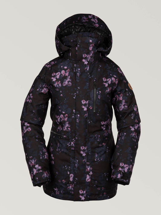 Womens Shelter 3D Strch Jacket - Black Floral Print