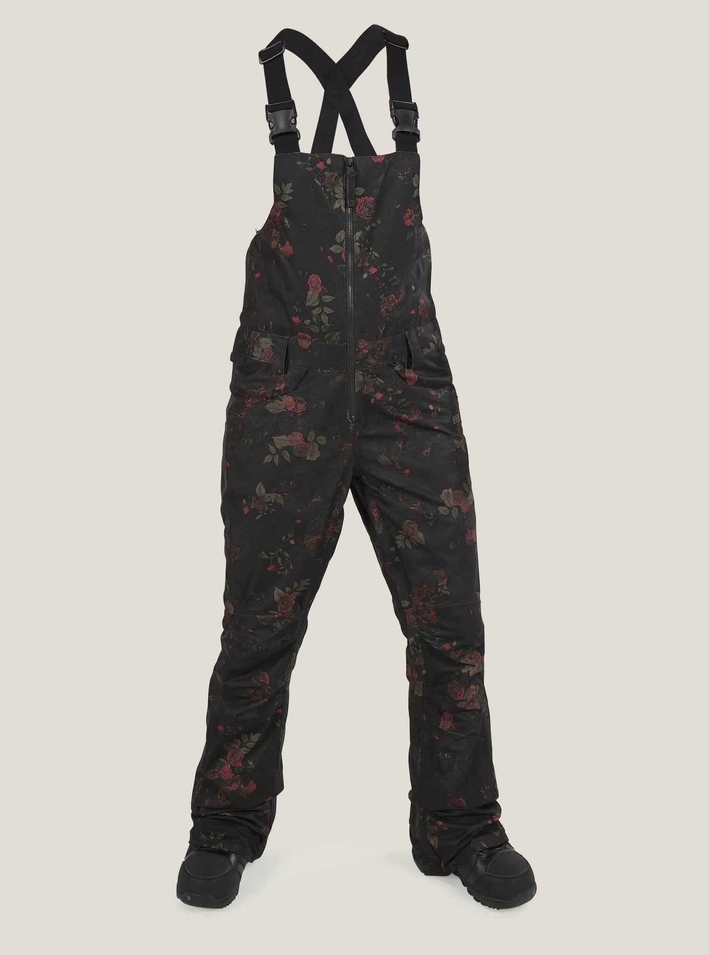 Verdi Bib Overall - Black Floral Print