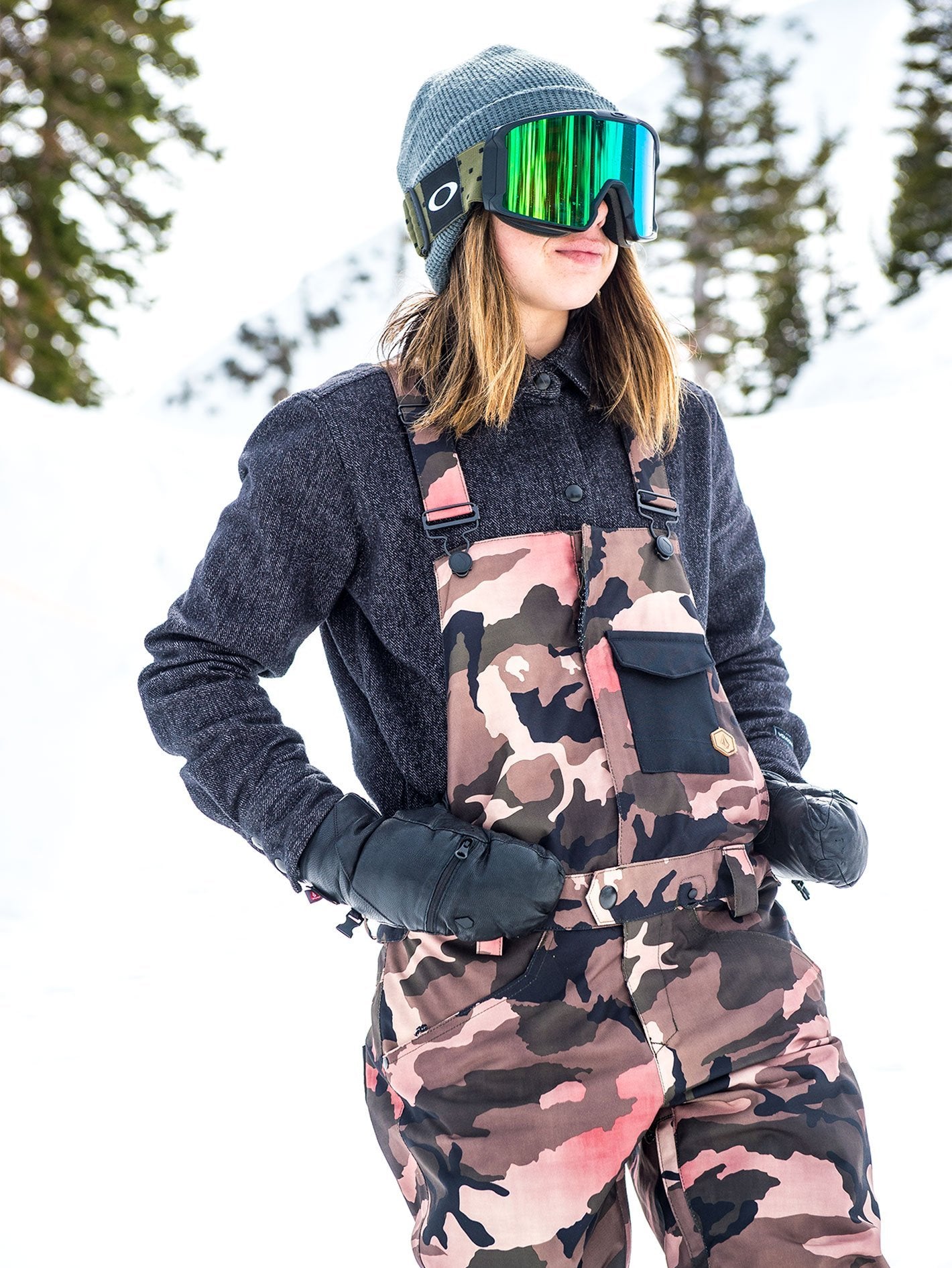 Womens Swift Bib Overall - Faded Army