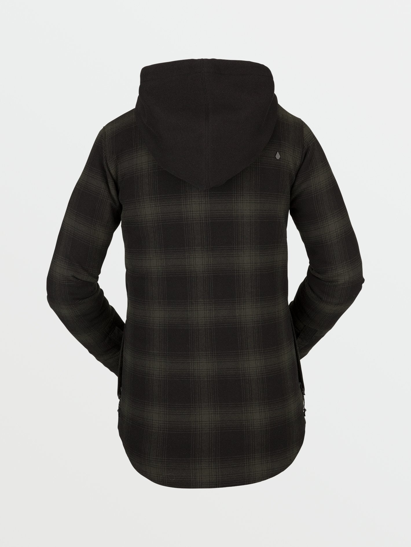 Hooded Flannel Jacket - BLACK GREEN