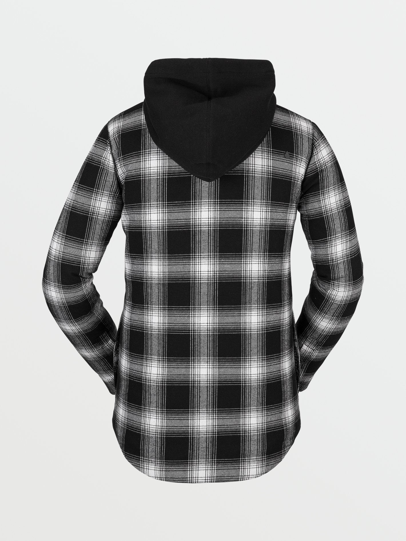 Hooded Flannel Jacket - BLACK