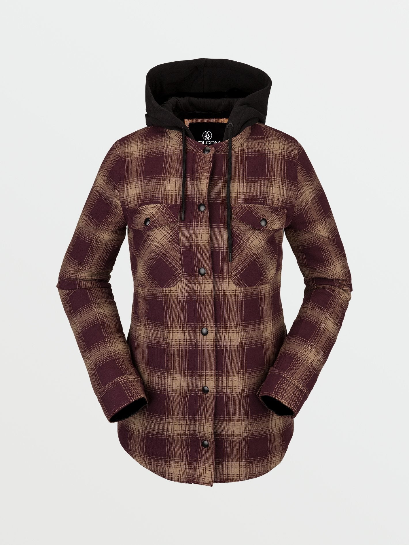 Hooded Flannel Jacket - MERLOT