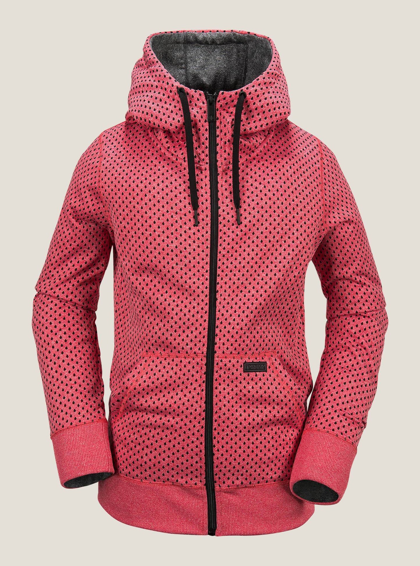 Stone Dot Fleece - Bright Rose