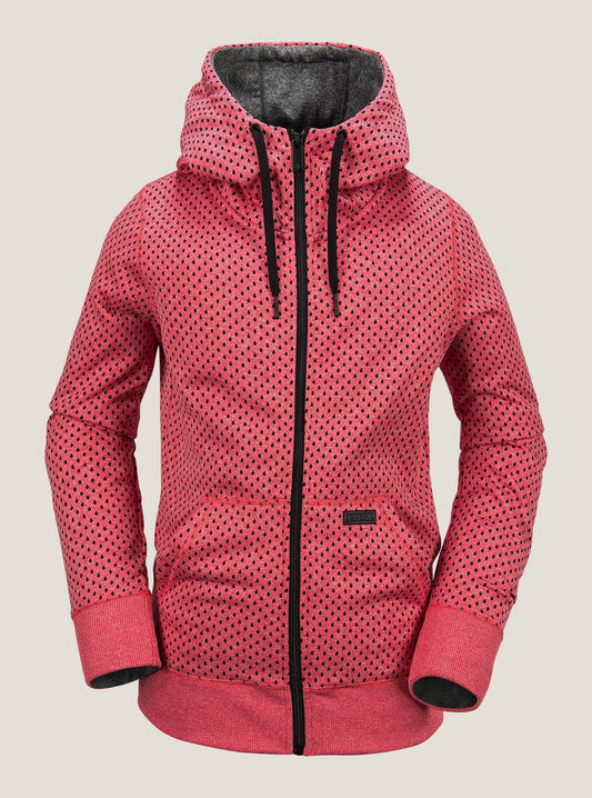 Stone Dot Fleece - Bright Rose