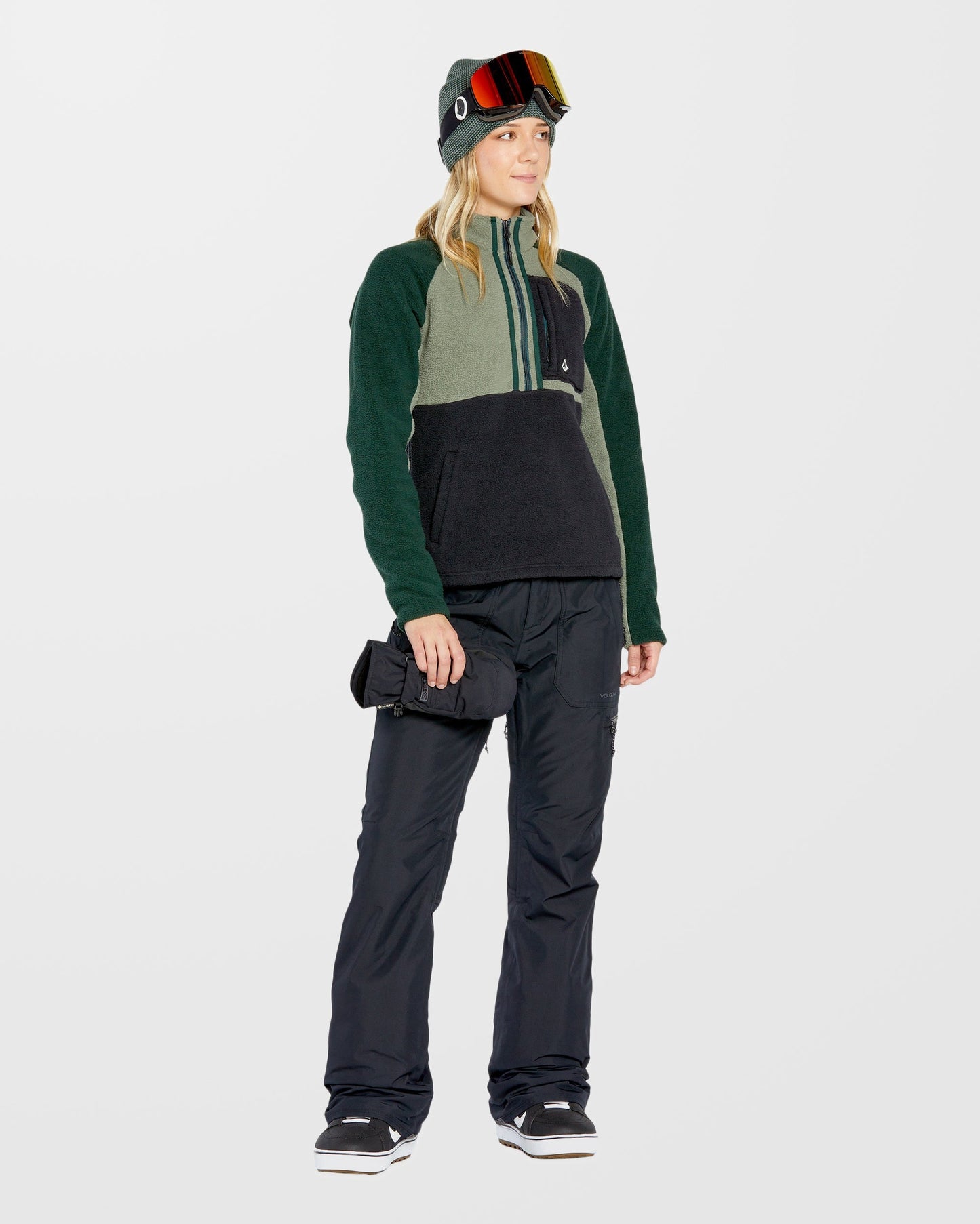 Demi Half Zip Sherpa - Lichen Green