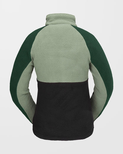 Demi Half Zip Sherpa - Lichen Green