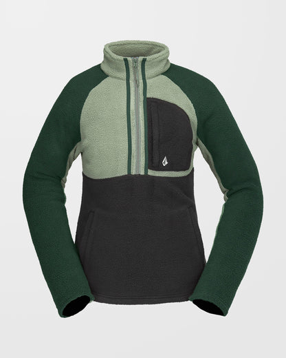 Demi Half Zip Sherpa - Lichen Green