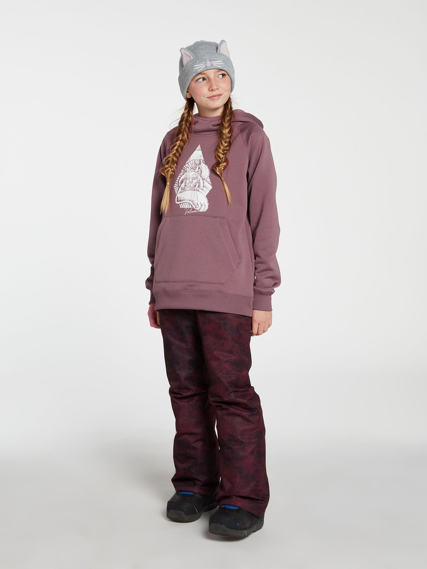 Youth Riding Fleece Hoodie - ROSEWOOD - (KIDS)