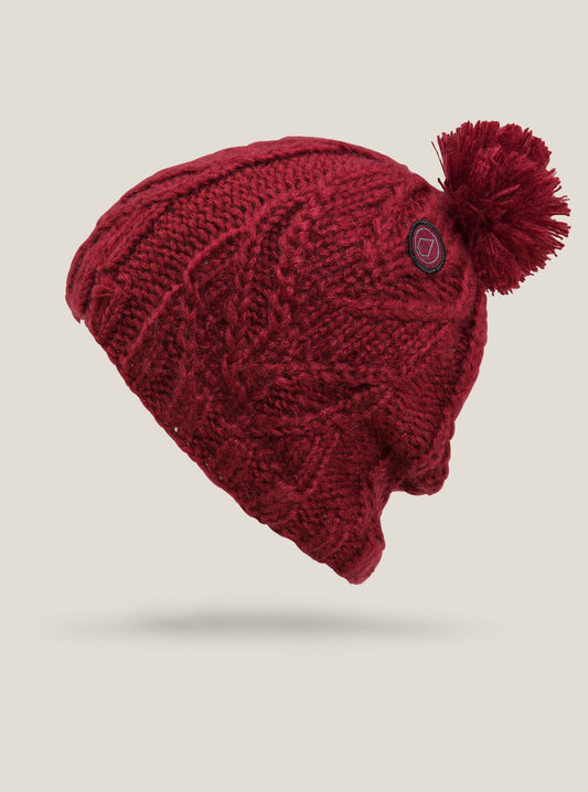 Leaf Beanie - Deep Red