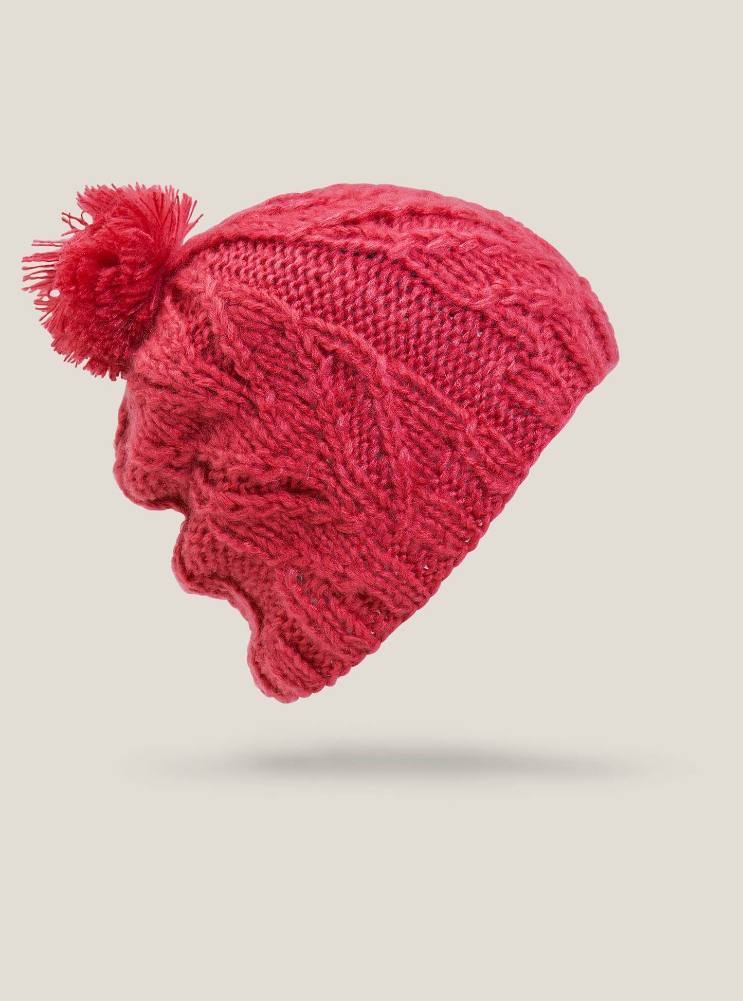 Leaf Beanie - Bright Rose