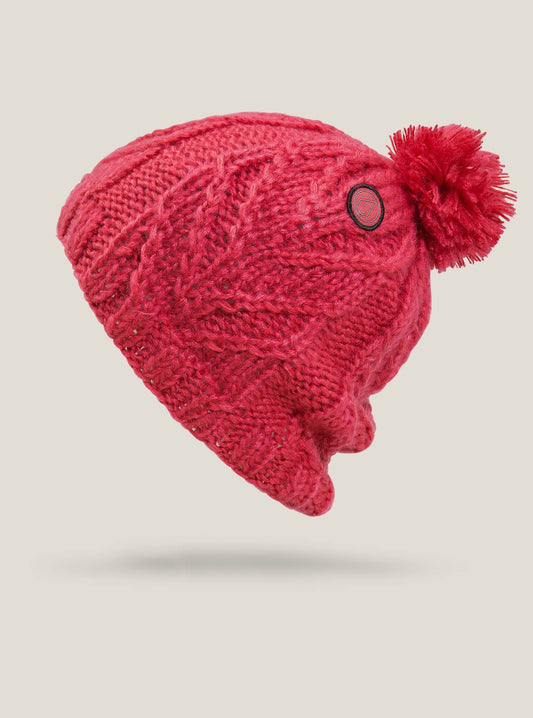 Leaf Beanie - Bright Rose