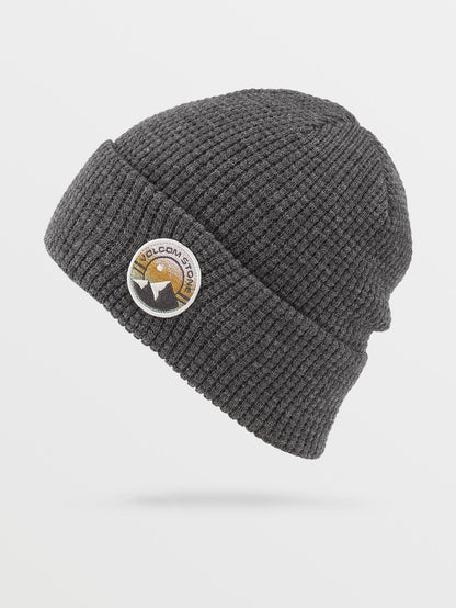 Waffle Patch Beanie - DARK GREY