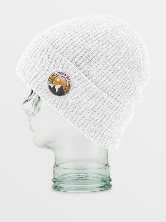 Waffle Patch Beanie - WHITE