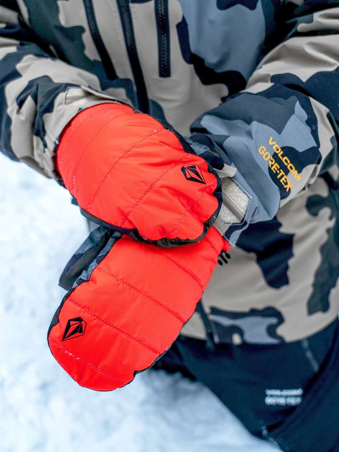 Puff Puff Mittens - ORANGE