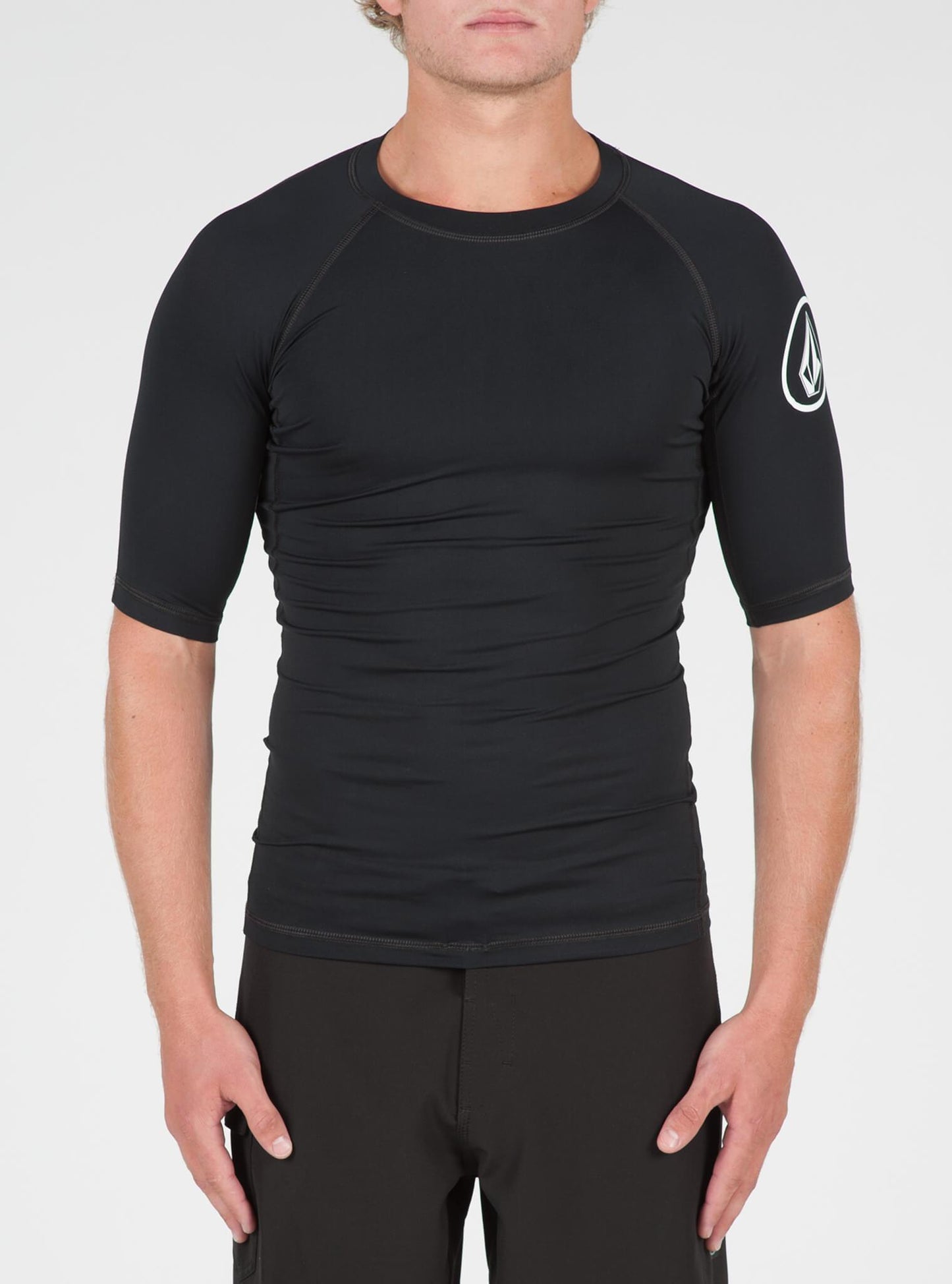 Lido Solid Short Sleeve Rashguard - Black
