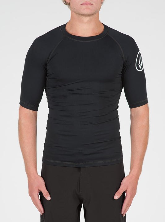 Lido Solid Short Sleeve Rashguard - Black