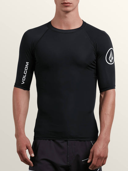 Lido Solid Short Sleeve Rashguard - Black