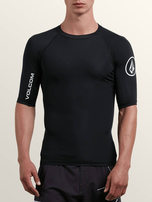 Lido Solid Short Sleeve Rashguard - Black