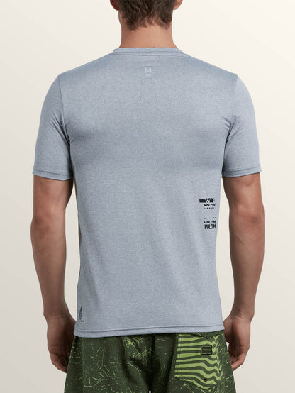 Lido Pixel Heather Short Sleeve Rashguard - Pewter