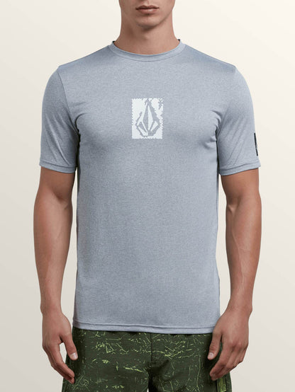 Lido Pixel Heather Short Sleeve Rashguard - Pewter