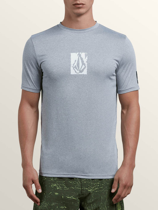 Lido Pixel Heather Short Sleeve Rashguard - Pewter