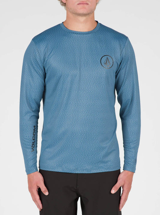 Distortion Long Sleeve Surf Shirt - Smokey Blue