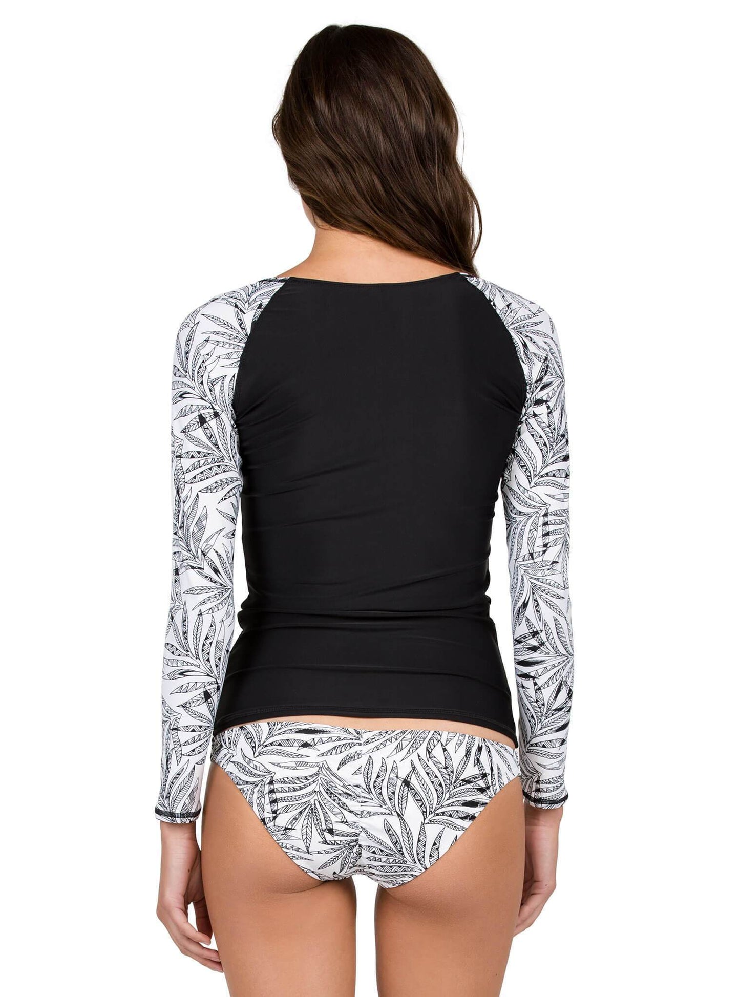 Leaf Me Alone Long Sleeve Rashguard - Black