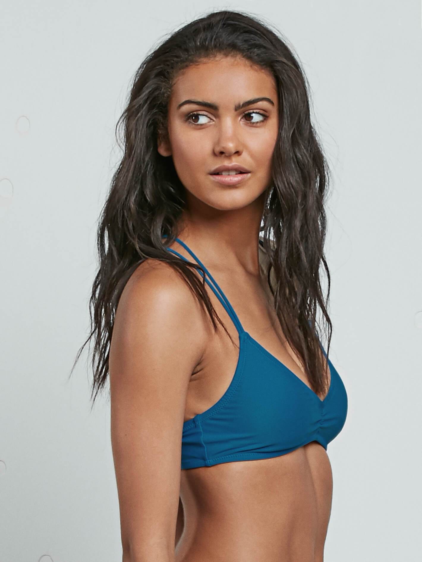 Simply Solid V Neck Top - Ocean