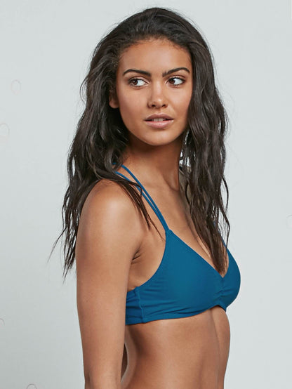 Simply Solid V Neck Top - Ocean