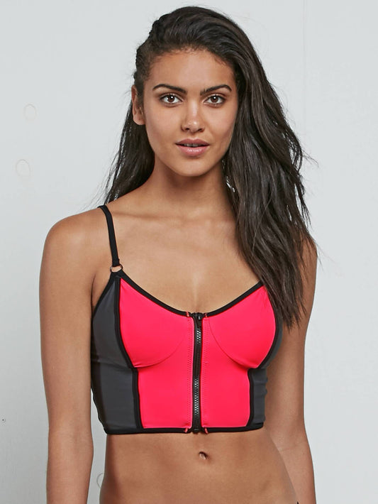 GMJ Core Bustier Crop - Electric Coral