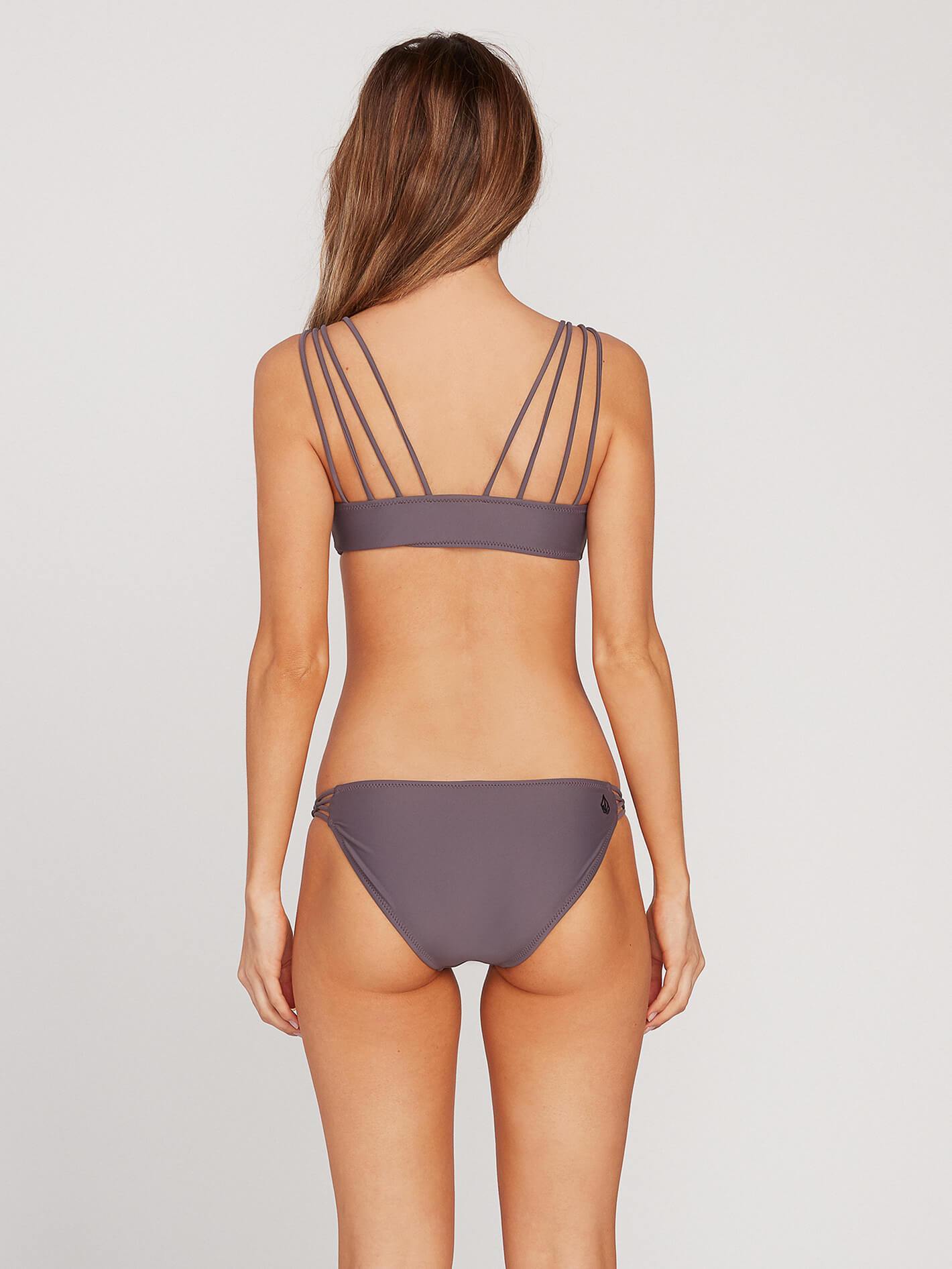 Simply Solid Vneck Bikini Top - Steel Purple
