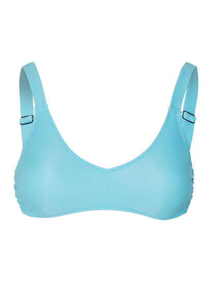 Simply Solid Vneck Bikini Top - Coastal Blue
