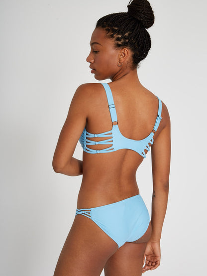 Simply Solid Vneck Bikini Top - Coastal Blue
